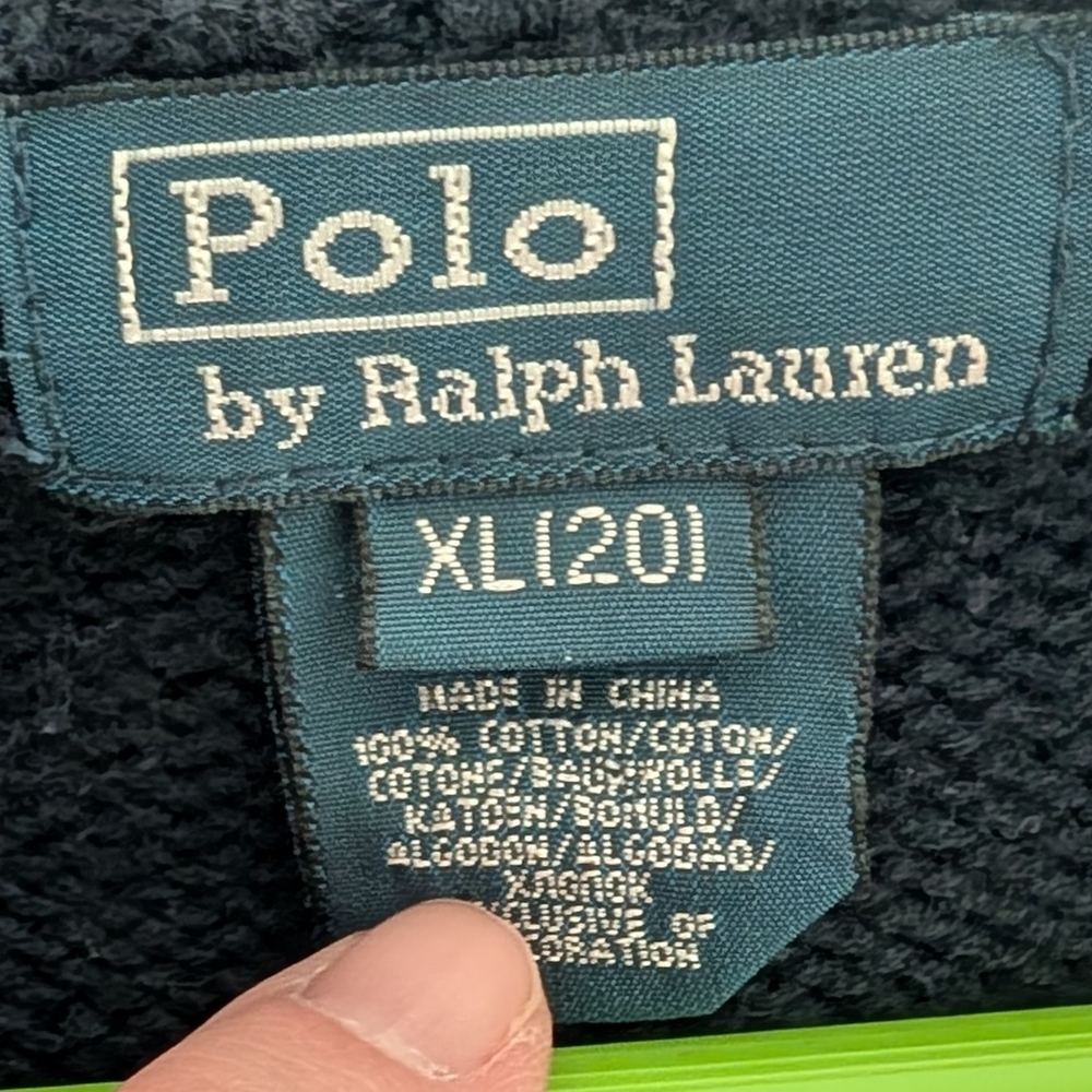 Ralph Lauren Boy's Navy 1/4 Zip Sweater - Picture 3 of 5